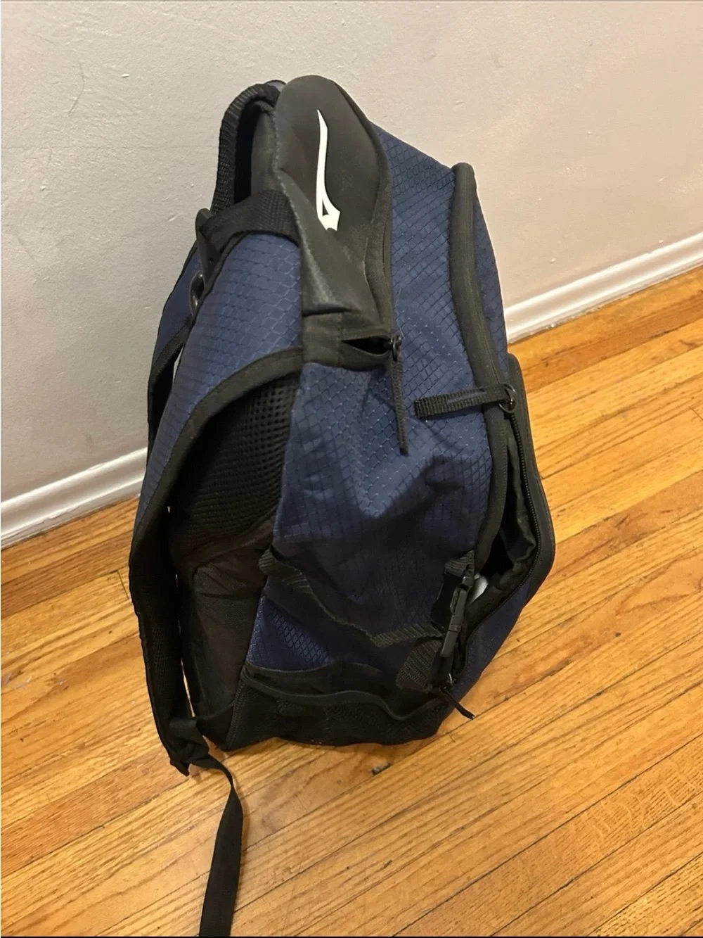 Mizuno Navy and Black Athletic Backpack with Front Logo